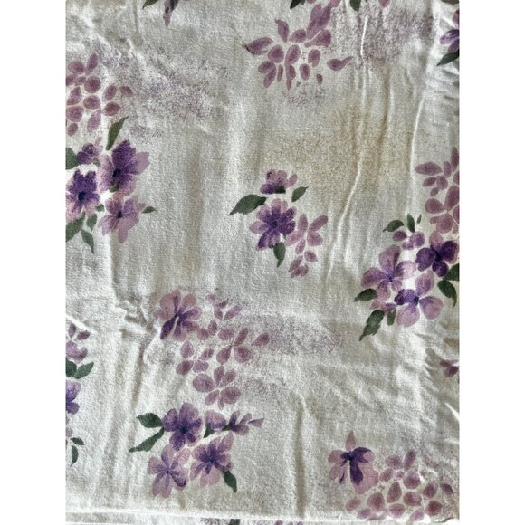 Twin Flannel Sheet 96x68  Purple Violets Pattern 100% Cotton French Country Core - Picture 2 of 10